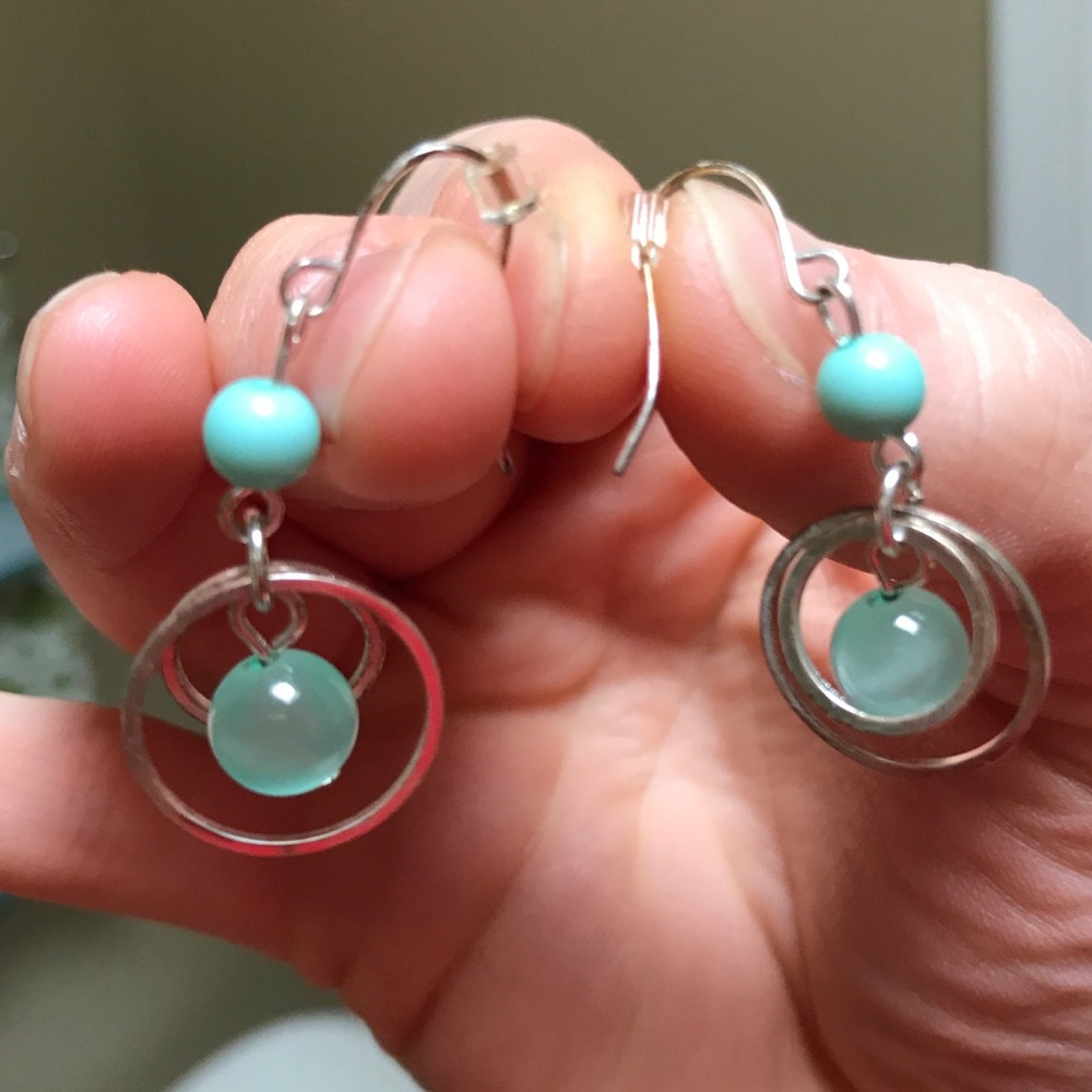 3 for $25!! Blue and silver necklace with earrings